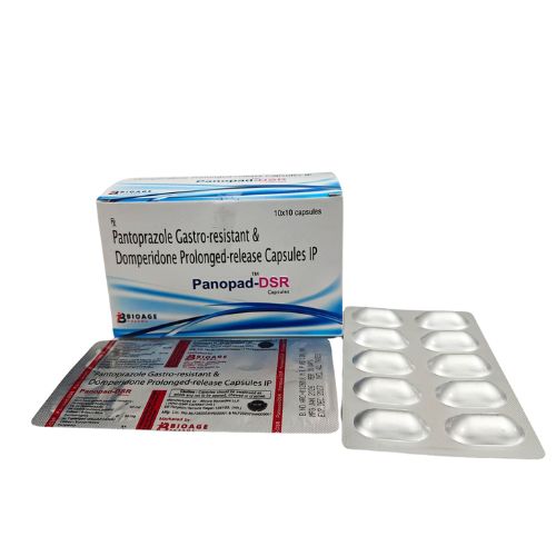 PANOPAD-DSR Capsules: Pantoprazole Gastro-resistant + Domperidone Prolonged-Release Capsules IP