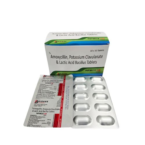INFMOX-LB Tablets: Amoxycillin + Potassium Clavulanate + Lactic Acid Bacillus