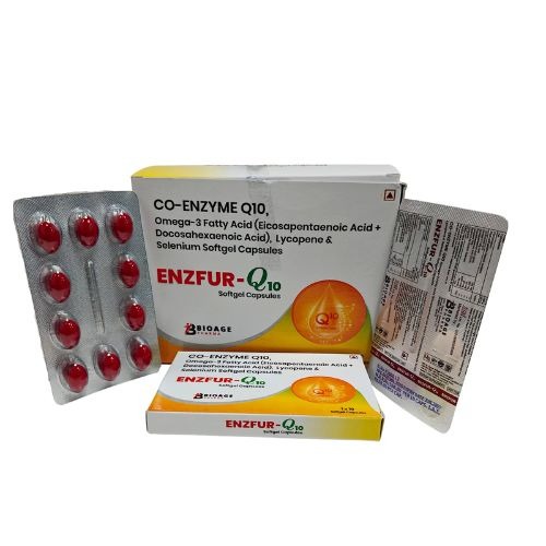 ENZFUR-Q10 Softgel Capsules: Coenzyme Q10 + L-Carnitine + Lycopene + Omega-3 Fatty Acids + Multivitamins & Multiminerals Softgel Capsules